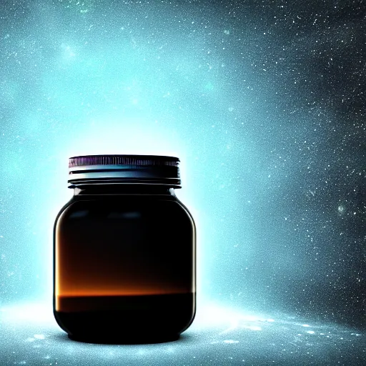 Prompt: A universe in a jar, dark background, photorealistic, 8k,