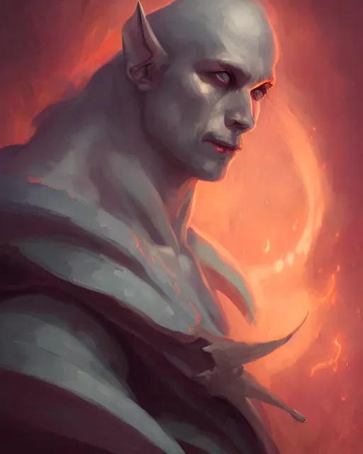 Prompt: draconic greek prince, dark fantasy portrait by peter mohrbacher, artstation