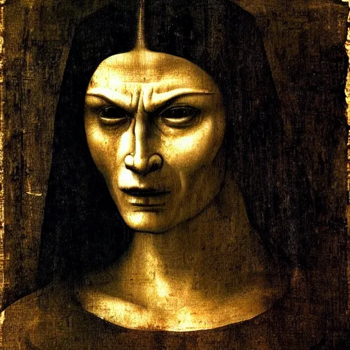 Image similar to The god of anger and rage by LeonardoDaVinci
