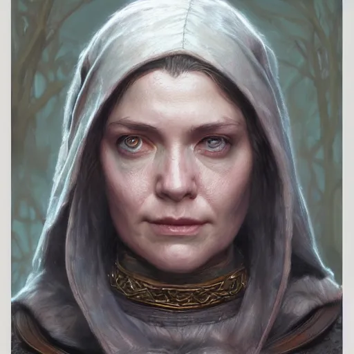 Image similar to the famous female wizard as a realistic d & d fantasy character, closeup portrait art by donato giancola and greg rutkowski, vintage retro, realistic face, digital art, trending on artstation, symmetry!!