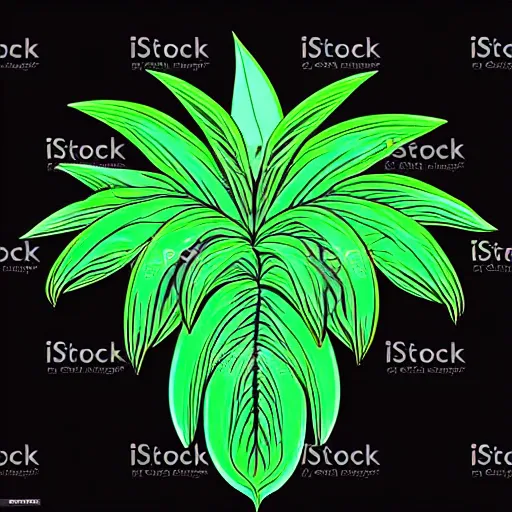 Prompt: a closeup of a plant in retro colors, synthwave style, 2 d digital vector art