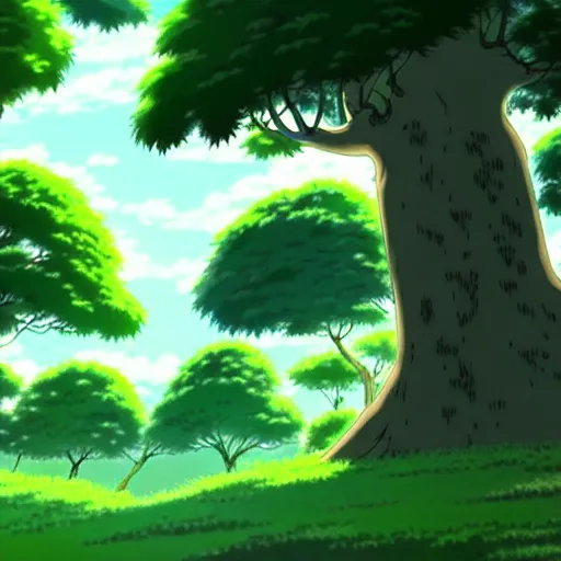 Image similar to anime style trees, environmental art animation background, studio ghibli, makoto shinkai