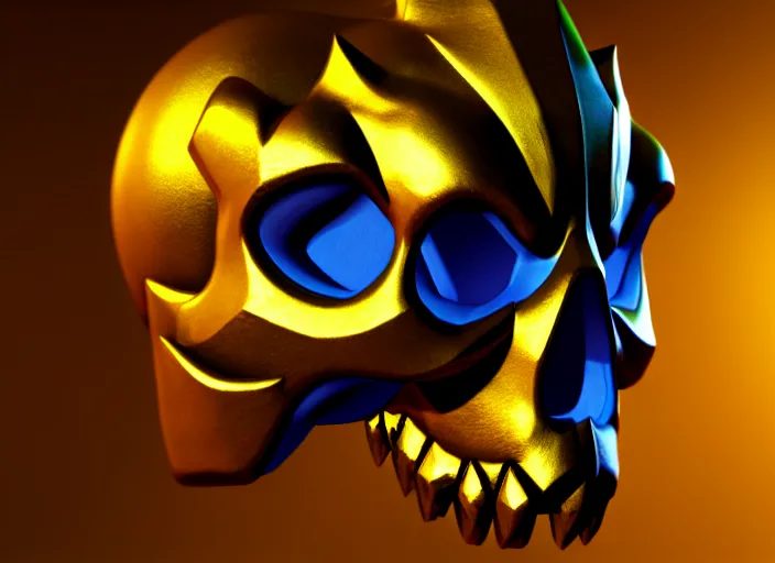 Image similar to gilded skull mask, stylized stl, 3 d render, activision blizzard style, hearthstone style, darksiders art style