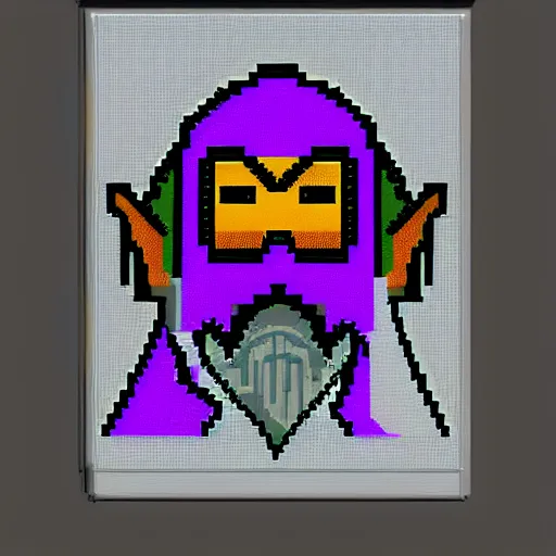 Image similar to evil wizard, 16x16 pixel art, MS-DOS, 1994