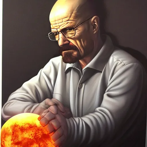 Prompt: Walter White pondering his Orb by Todd Lockwood