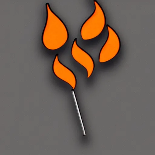 Image similar to simple yet detailed retro minimalistic fire flames warning enamel pin, use of negative space allowed, black and white only, smooth curves