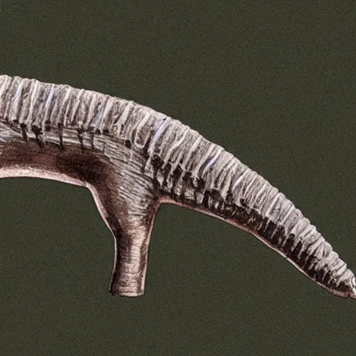 Image similar to one of the worst fossil reconstructions in human history a really long unicorn horn