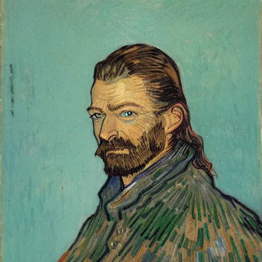 Image similar to detailed portrait of Eddard Stark as an 1890s painted by van gogh