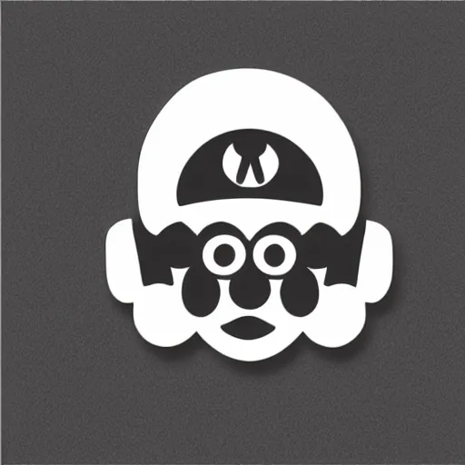 Image similar to svg sticker, centered, round-cropped, white-space-surrounding, SuperMario listening to headphones, flat colors, vector art