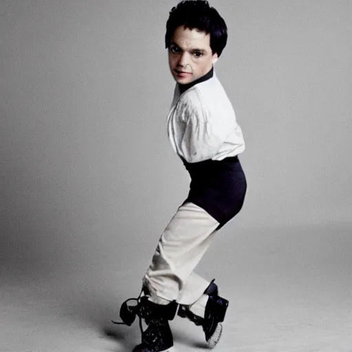 Image similar to fashion photo of ralph macchio as a midget