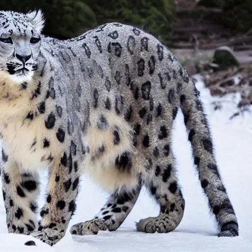 Prompt: Snow Leopard Made Of Latex