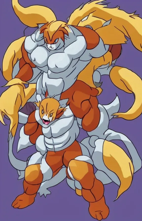 Image similar to fusion between machamp and arcanine