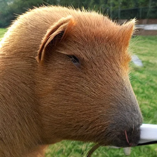 Prompt: capybara smoking weed