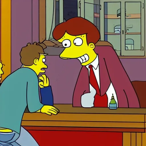 Prompt: holden caulfield guest stars on the simpsons