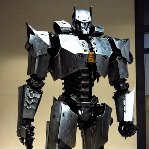 Image similar to cinematic still in real steel movie and westworld and pacific rim movie, one slim full body ornate armored core by fujioka kenki and by mamoru nagano