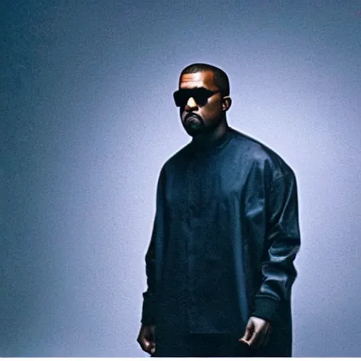 Image similar to film still of kanye west!!! as morpheus in the matrix