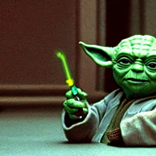 Image similar to yoda wearing a suit as the main protagonist in the film reservoir dogs