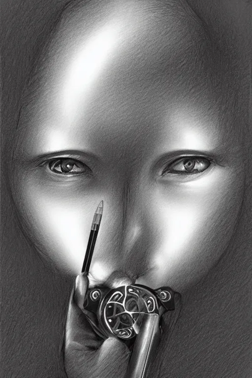 Image similar to modern technology. pencil drawing.