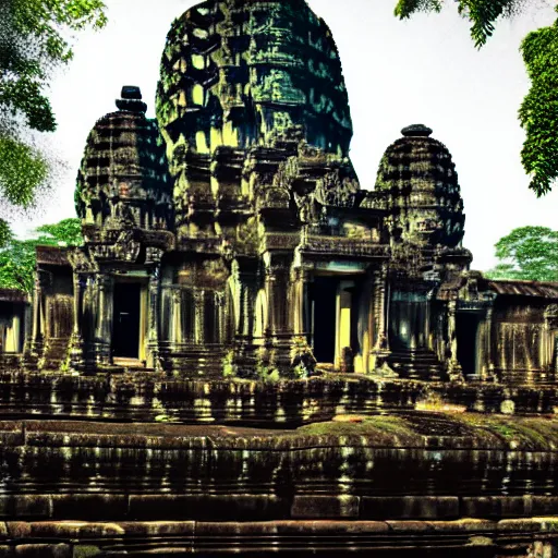 Image similar to a futuristic steam punk angkor thom, photorealistic