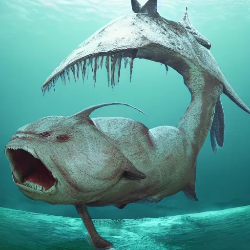Prompt: Ocean Giant Creature Bloop, photo
