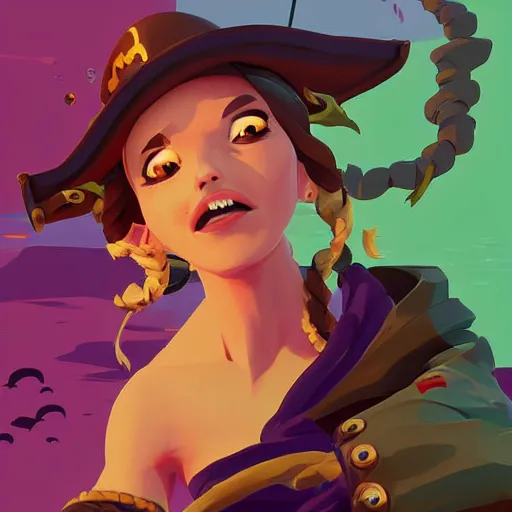 Image similar to painting jack the pirate mermaid on sea of thieves game avatar hero smooth face median photoshop filter cutout vector behance hd by jesper ejsing, by rhads, makoto shinkai and lois van baarle, ilya kuvshinov, rossdraws, illustration, art by ilya kuvshinov and gustav klimt