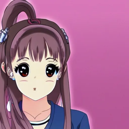 Image similar to ariana grande as an anime girl