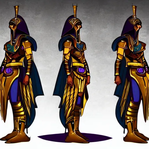 Image similar to azir league of legends armor fanart egyptian helmet ref sheet epic cinematic atmospheric menacing imposing ornate purple glowing eyes detailed digital art lineart shaded deviantart artstation 4 k