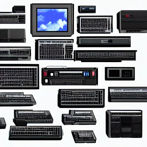 Image similar to a computer cuseum including all computers that have ever existed, hd, concept art