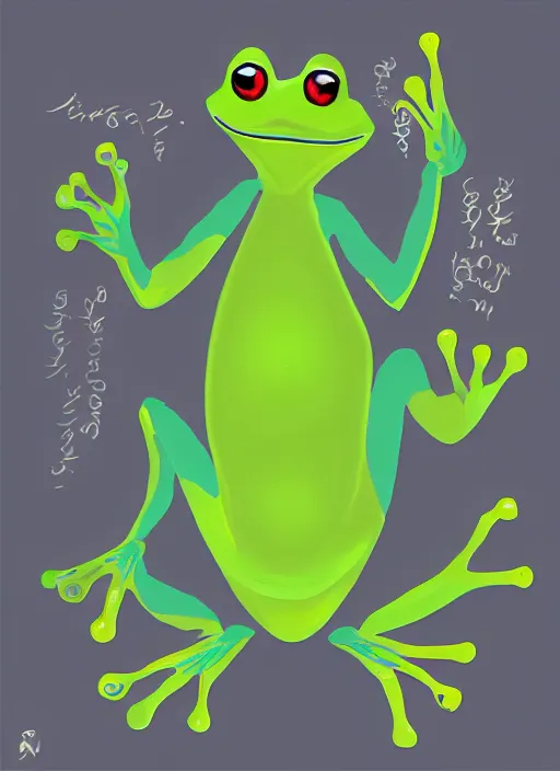 Image similar to frog teacher, digital art