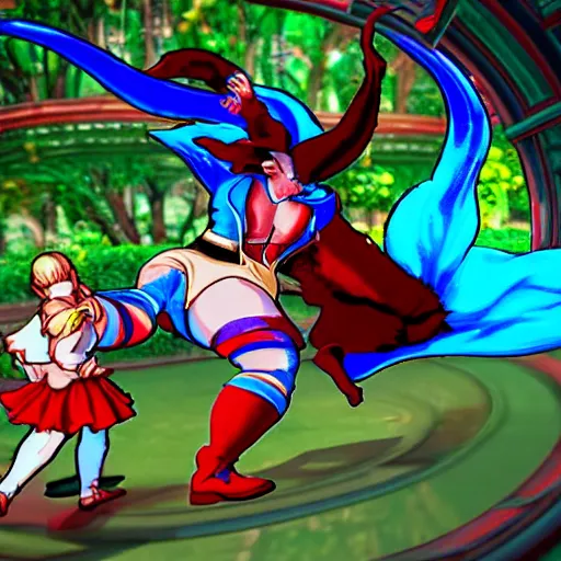 Image similar to Alice from wonderland fighting in street fighter 6 8k amazing level of detail ultra high quality