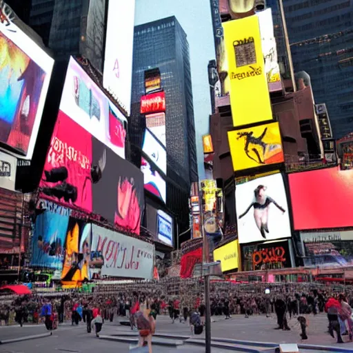 Prompt: velociraptor in Times Square, real photo