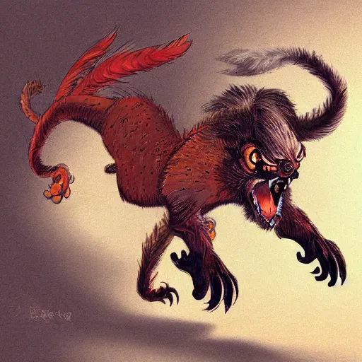 Image similar to illustration of a manticore by erol otis c 2 2. 0