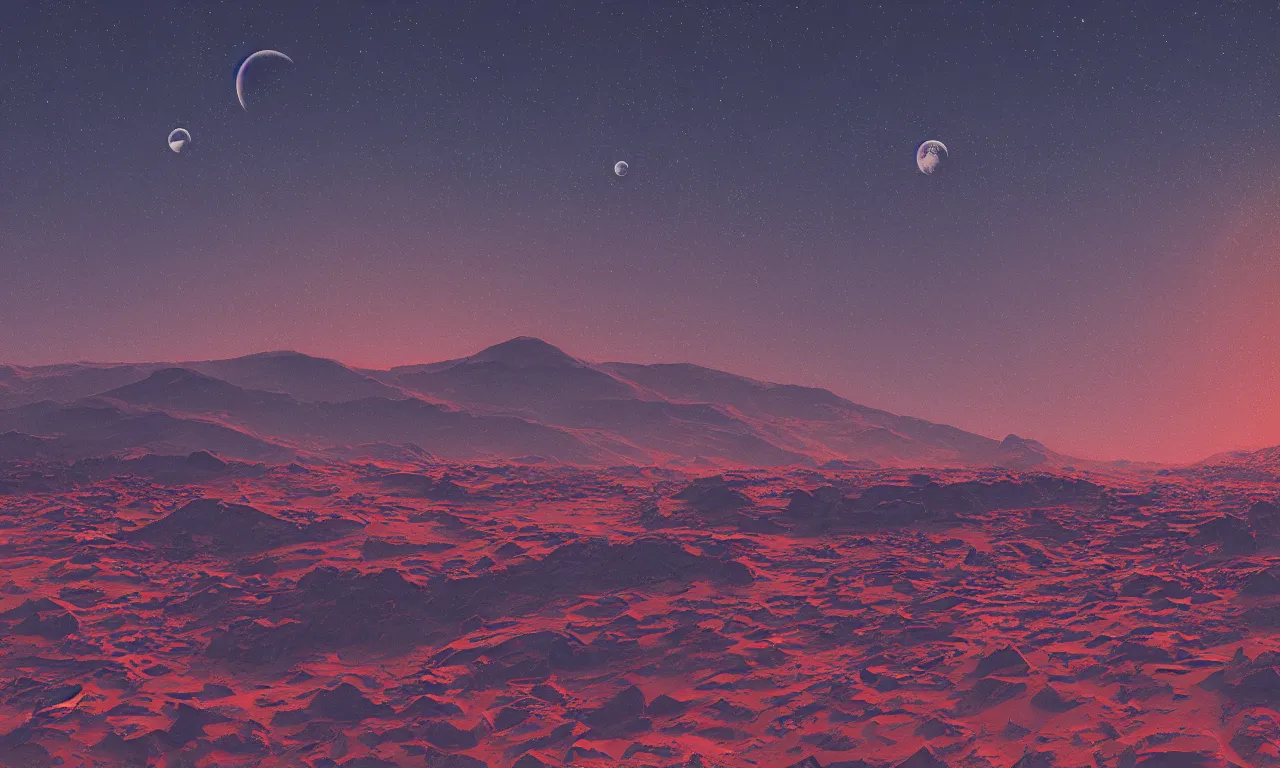 Image similar to mars and moon ground by alena aenami artworks in 4 k