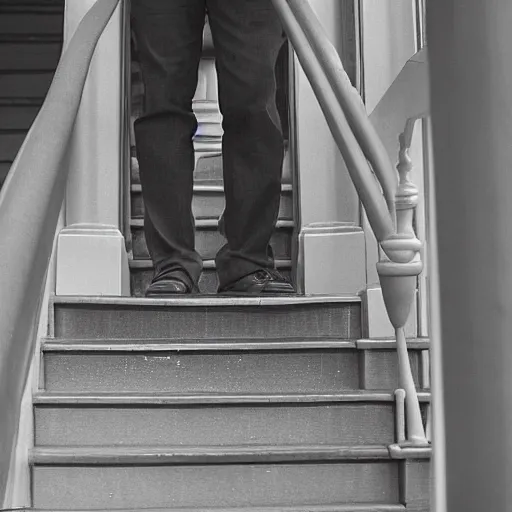 Image similar to he scrambled up the steps as he gave them a glance toward the sky