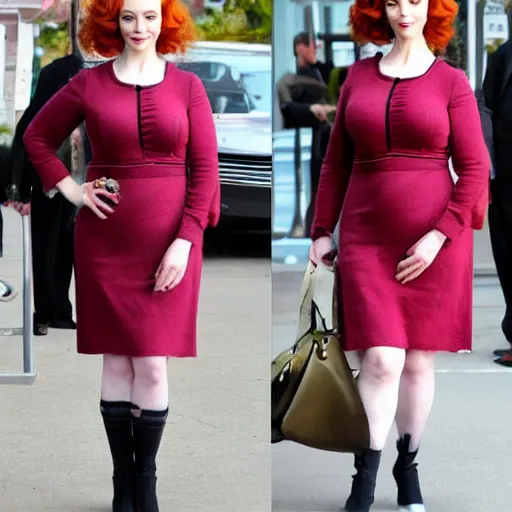 Prompt: christina hendricks with lady socks,