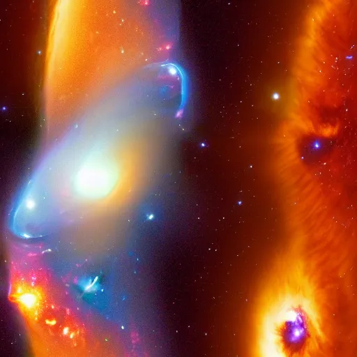 Prompt: high res A faraway look at two galaxies colliding, 4k James Webb space telescope