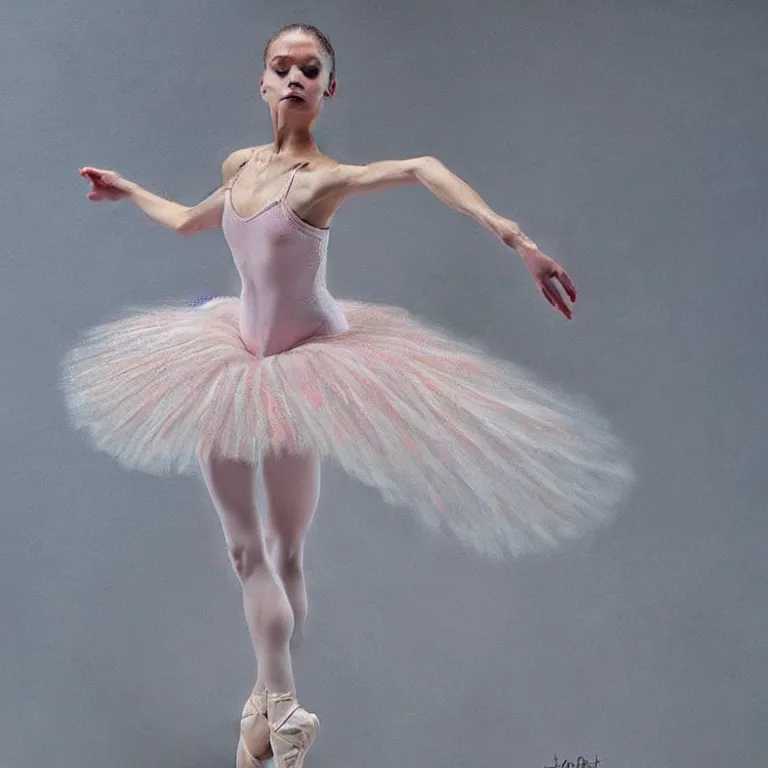 Image similar to ultra detailed hyper realistic deep focus smooth artstation wlop award winning ballerina monet