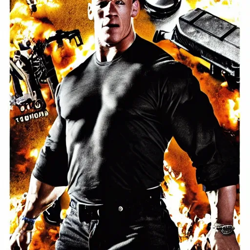 Image similar to John Cena as an action movie poster