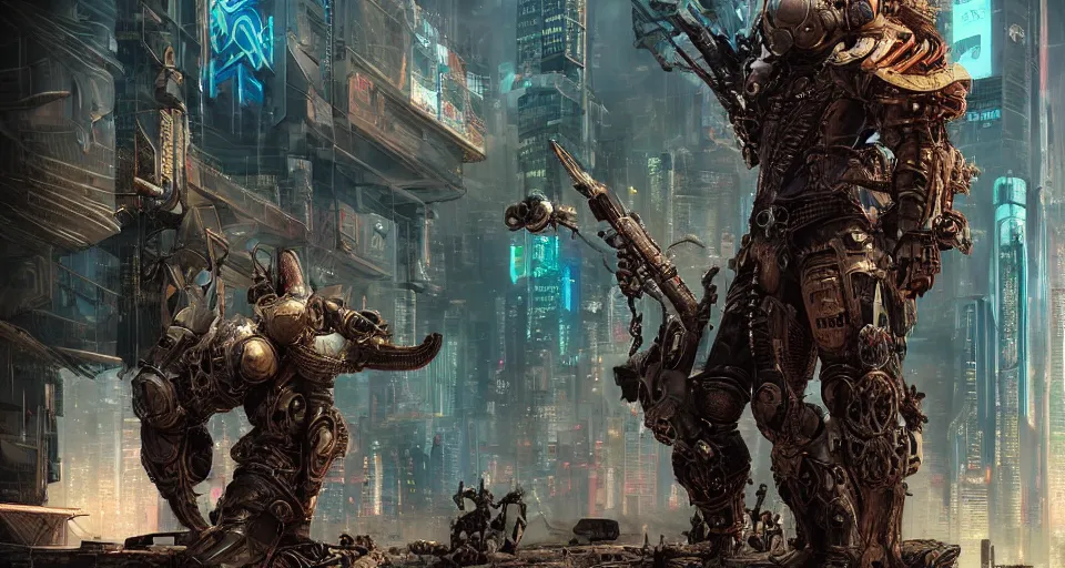 Image similar to cyberpunk gladiator, cinematic, highly detailed, octane render, cg, rich cinematic atmosphere, perfect digital art, mystical journey in strange world, Mystical, cyberpunk, tech war, sci-fi, surreal, glowing lights, sharp focus, dystopia, post apocalyptic vibes, high detailed, by Akihiko Yoshida, michael whelan and Karol Bak - H 1024