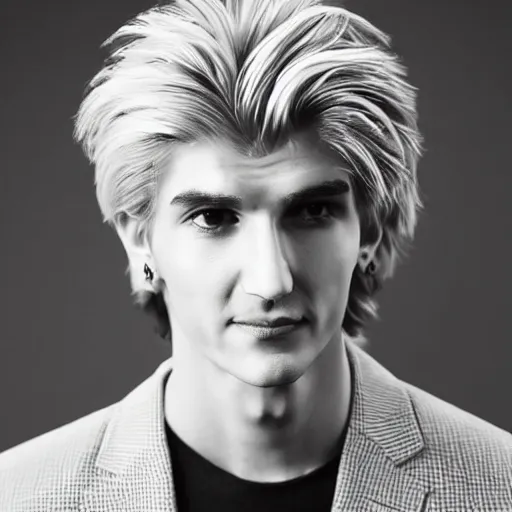 Image similar to really handsome gigachad xqc, portrait photograph : : realistic : : 1 dslr : : 1 - - quality 2