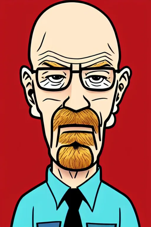 Image similar to walter white, in the style of dan decarlo, as drawn by dan decarlo for archie comics,