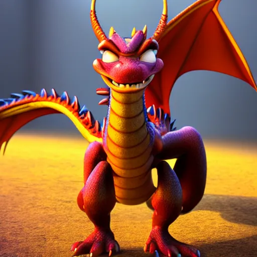 Image similar to new dragon pixar disney dreamworks character, highly detailed, extremely high quality, hd, 4 k, 8 k, professional photographer, 4 0 mp, lifelike, top - rated, award winning, cinematic, realistic, detailed lighting, detailed shadows, sharp, no blur, edited, corrected, trending