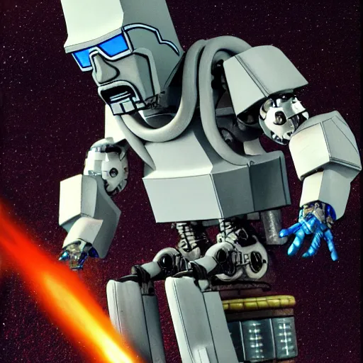 Image similar to Walter White firing missiles from his cybernetic battle armor, highly detailed, 4k