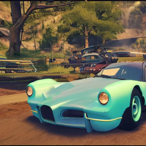 Image similar to rick sanchez in forza horizon game