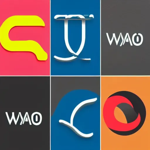 Prompt: a logo design that says waio, behance