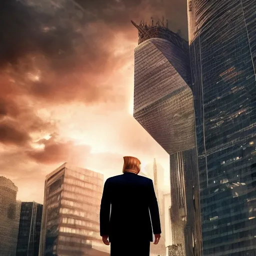 Image similar to donald trump, dramatic lighting, cinematic, establishing shot, extremely high detail, foto realistic, cinematic lighting, post processed, concept art, high details, cinematic, 8k resolution, beautiful detailed, photorealistic, digital painting, artstation, concept art, smooth, sharp focus, artstation trending, octane render, unreal engine