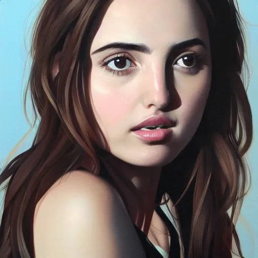 Image similar to artwork by Phil noto. Very very very beautiful Portrait of Ana de armas.