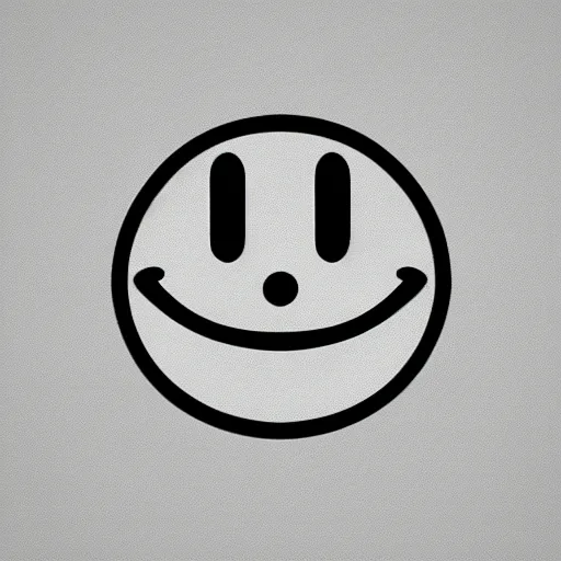 Image similar to grey smiley icon, white background, 2 d, high detailed, no colours, only black and white