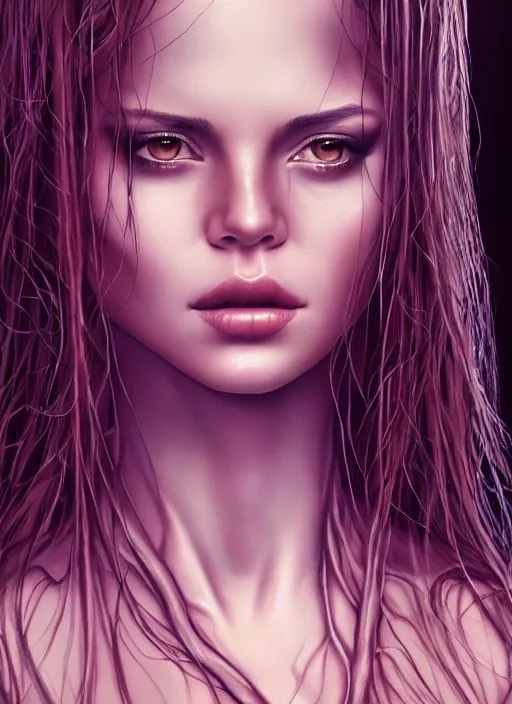 Image similar to photo of a gorgeous sultry young woman in purgatory, in the style of David cronenberg , realistic, sharp focus, 8k high definition, 35mm film photography, photo realistic, insanely detailed, intricate, elegant, art by David kostic and stanley lau and artgerm