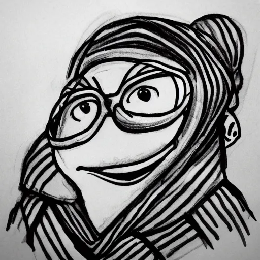 Image similar to ink sketch of a pepe with a flag